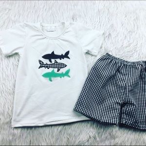 Little Boys shark short suit.